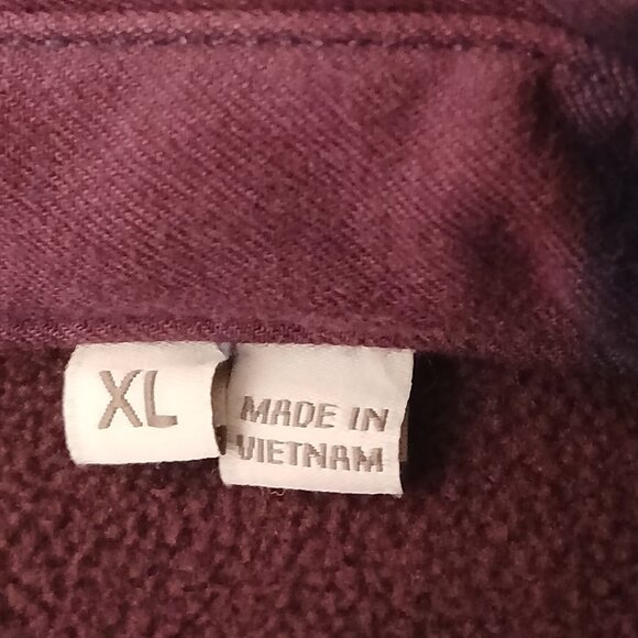 Orvis Jacket XL Fleece Lined Flannel Snap Front Purple Navy Checked Chore Coat - Picture 11 of 13